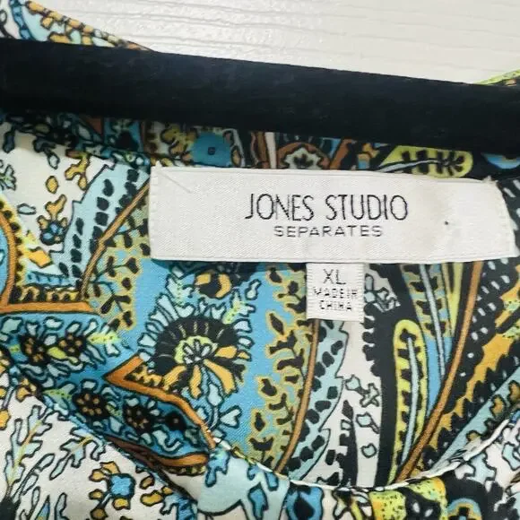 Jones Studio Separates Woman’s Multi Color Paisley Sleeveless Blouse Size XL EUC - Picture 4 of 12